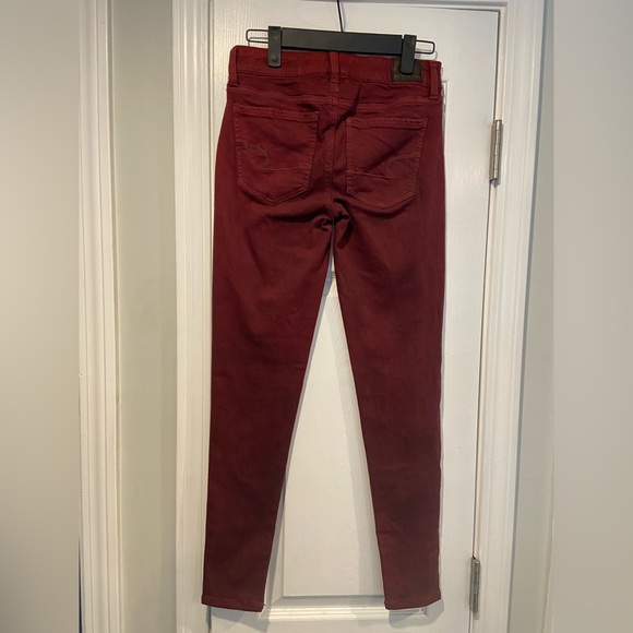 NWOT American Eagle Size 6 Next Level Stretch Jegging Skinny Jeans Burgundy - Picture 8 of 15